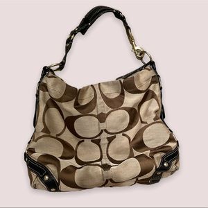 Black and Tan Coach Hobo Bag